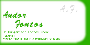 andor fontos business card